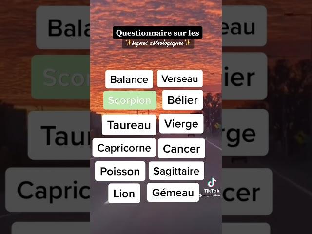 questionnaire sur les signe astrologique!!!!!