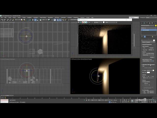 آموزش نورپردازی تری دی مکس 3ds max Lighting light distribution