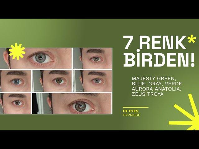 Hypnose lens, Majesty gray, green, blue, verde, Aurora Zeus, Troya, Anotalia TEK VİDEODA!!!