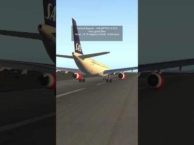 SAS Airlines A330-300 (-108.86FPM) Landing at ESSA | XP11 | #shorts