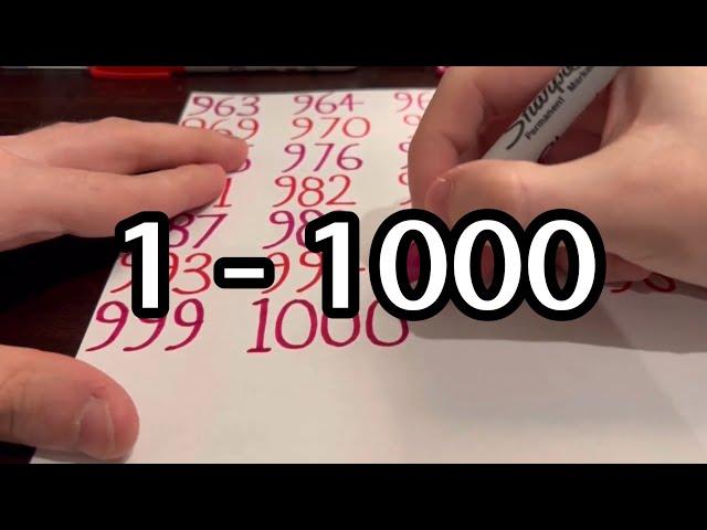 Writing Counting 1 - 1000