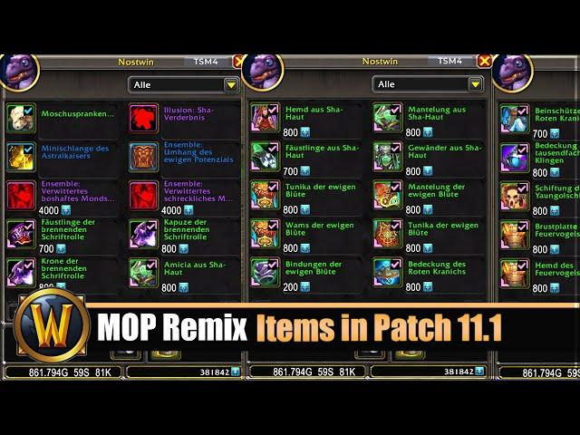 MOP Remix Items in Patch 11.1 erhältlich