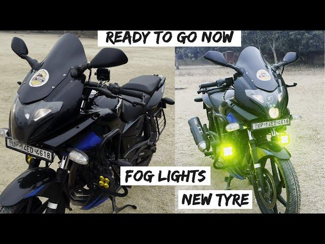 New Ride Prepration || HJG 4 led Fog Lights || MRF Zapper tyre for Pulsar 220