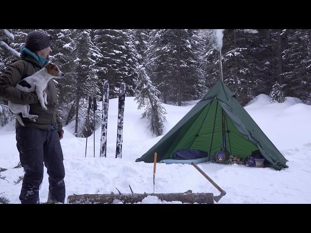 Hot Tent Camping Deep in the Mountains with my Dog - Haystack Mountain