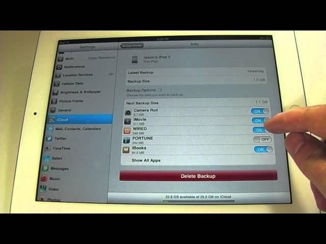 How to manage iCloud storage on iOS 5