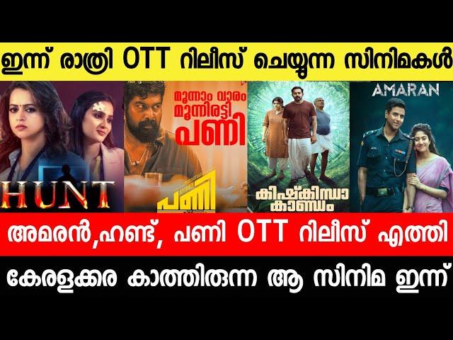 New malayalam movie Pani OTT Release Lock|Hunt OTT|Kishkindha Kaandam ott Date|Malayalam movies 2024