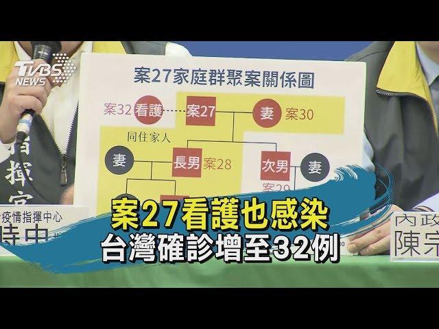 【TVBS新聞精華】20200226 案27看護也感染　台灣確診增至32例