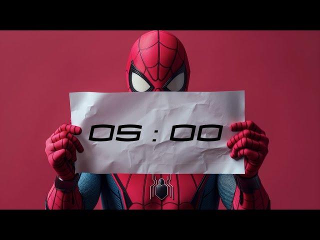 5-Minute Marvel: Spiderman's Countdown Timer | Quick Boost for Your Day! ⏳