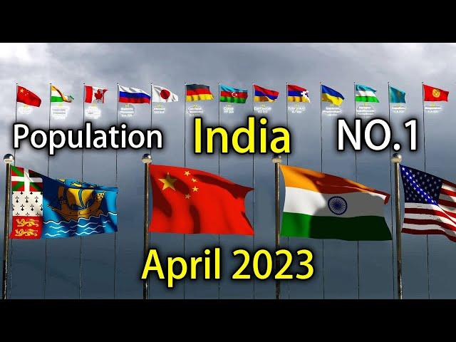 Population and Flags of All Countries 2023   #SimpleData #Comparison