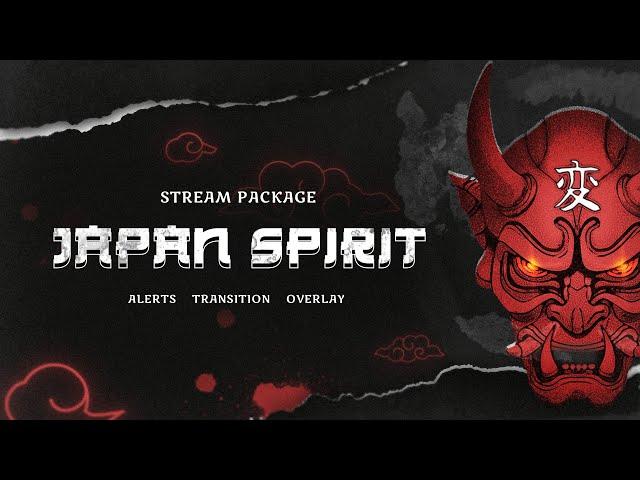 Japan Spirit Twitch Overlay and Alerts Stream Package for OBS