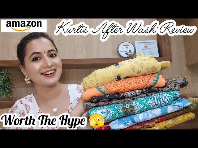 Amazon KURTI AFTER WASH REVIEW : My honest experience ! Cotton Embroidered Kurtis | Amazon Kurtis
