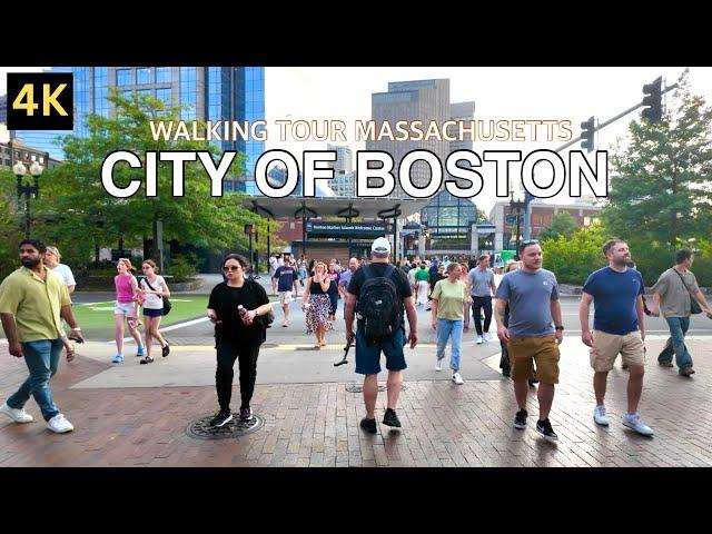 [4K] BOSTON WALK - Haborwalk, Faneuil Hall, China Town & More, Aug 2024 - USA