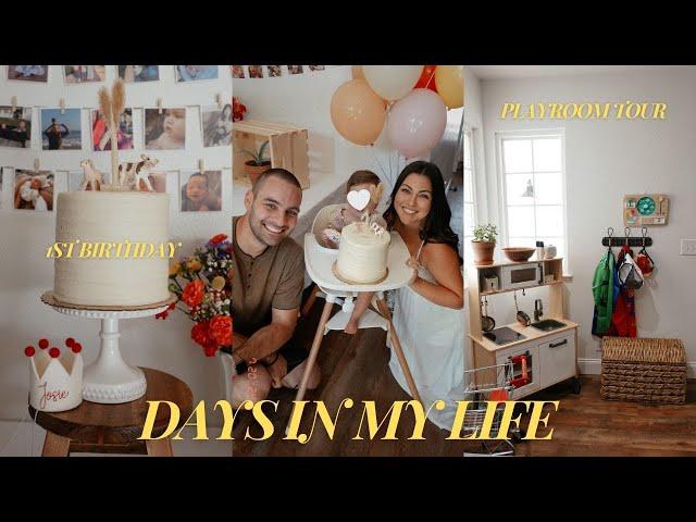 DAYS IN MY LIFE | baby turns one, playroom tour, & current toy rotation for our 1 & 4 year old