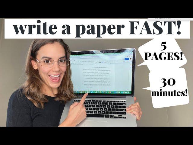 How to Write a 5 Page Paper in 30 MINUTES! | 2019