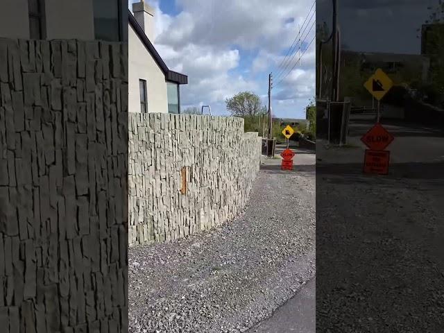 Crazy  Vertical stone laying wall #stonemasonry #stonewall #building