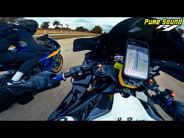 The Pure Sound of Yamaha R1 - LOUD Beach Ride