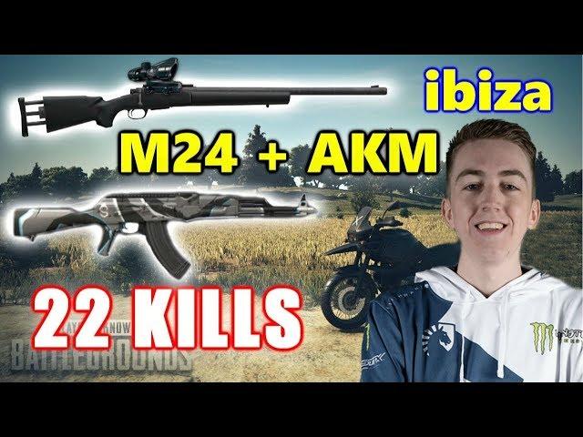 PUBG - ibiza - 22 KILLS - M24 + AKM #SOLO