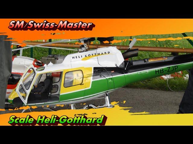 Scale RC Heli Gotthard landing on a small Cube @Swiss-Championship Interlaken