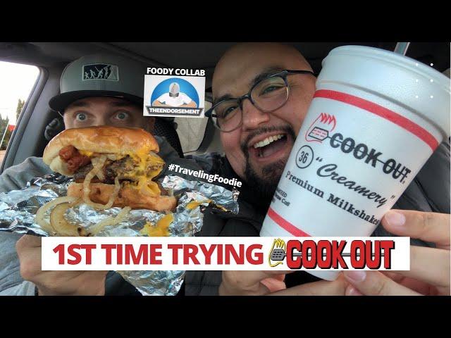 1st Time Trying COOK OUT  Burgers and Milkshakes w/ TheEndorsement #TravelingFoodie