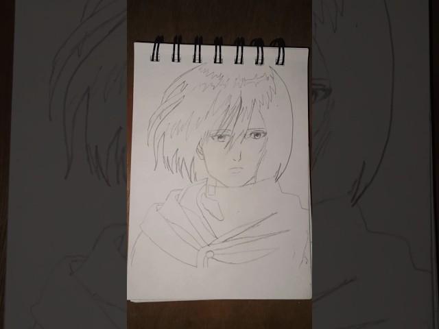 Mikasa Ackerman outline drawing timelapse #anime #drawing #mikasa