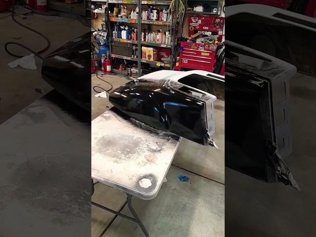 Rustoleum Turbo Spray Paint.  Snowmobile Hood