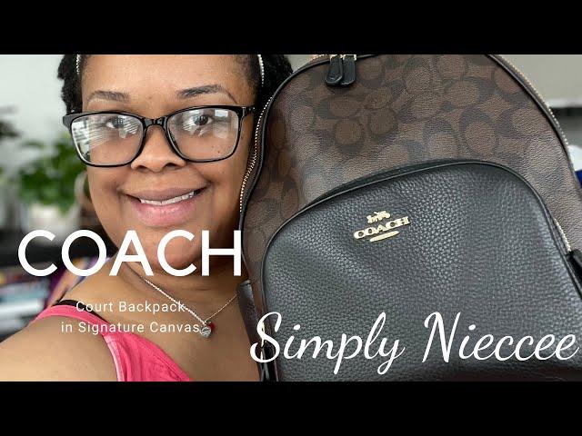 WHATS IN MY BAG? | COACH COURT SIGNATURE BACKPACK | SIMPLY NIECCEE