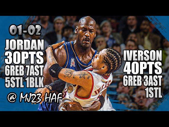 Michael Jordan vs Allen Iverson Highlights (2001.11.28) - 70pts Total! MJ Shows Who's Boss!