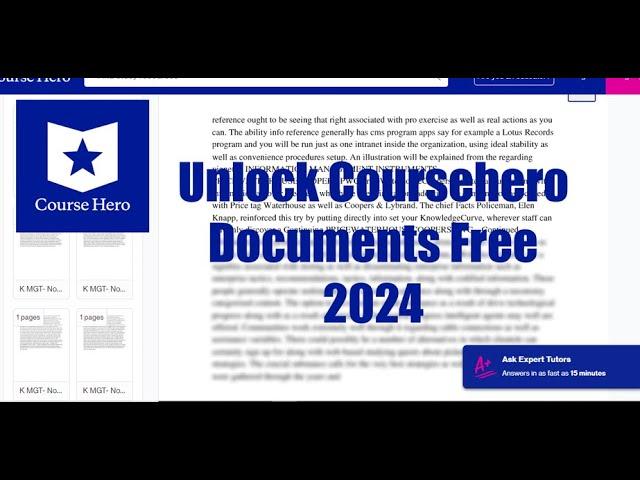 Unlock Coursehero Documents for Free UPDATED 2024-25