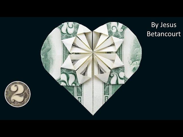 Easy TWO DOLLARS Bill Origami Heart