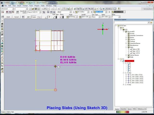 SP3D # 07  Place Slab   Using Sketch 3D