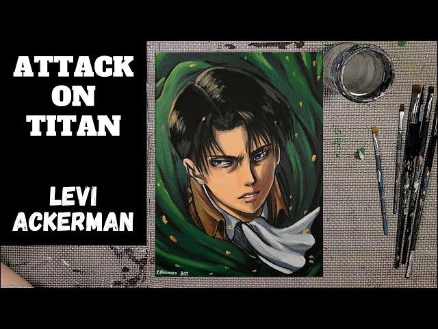 Captain Levi Ackerman Acrylic Painting (2 Hours in 2 Mins) Shingeki No Kyojin / Attack on Titan