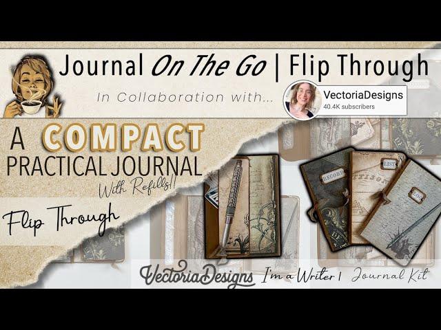 Journal On The Go! Flip Through | Compact Journal w/Refills | @vectoriadesigns I'm a Writer Kit