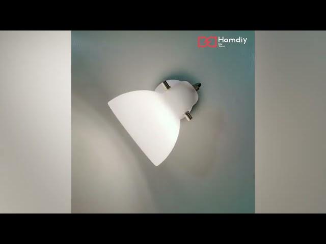 Homdiy Nordic Simplistic White Glass Wall Lamp