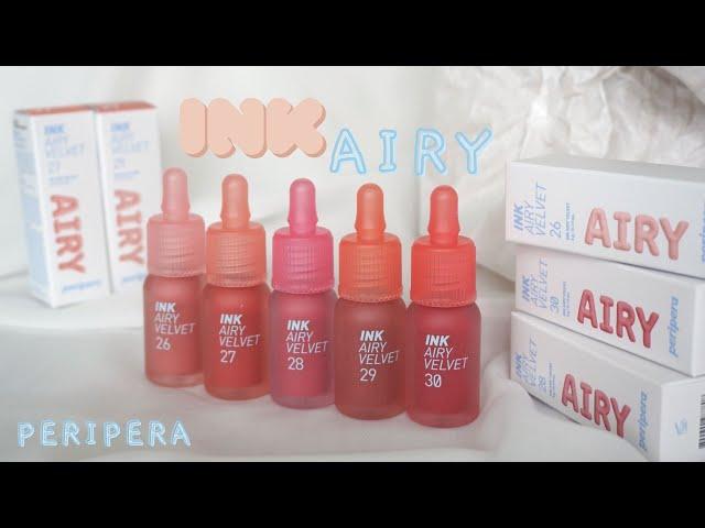 2023 NEW! PERIPERA INK AIRY VELVET 26, 27, 28, 29, 30 REVIEW & SWATCHES | Lululand