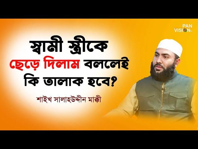 স্বামী স্ত্রীকে ছেড়ে দিলাম বললেই কি তালাক হবে? Sayekh Salahuddin Makki। ইসলামি প্রশ্নোত্তর