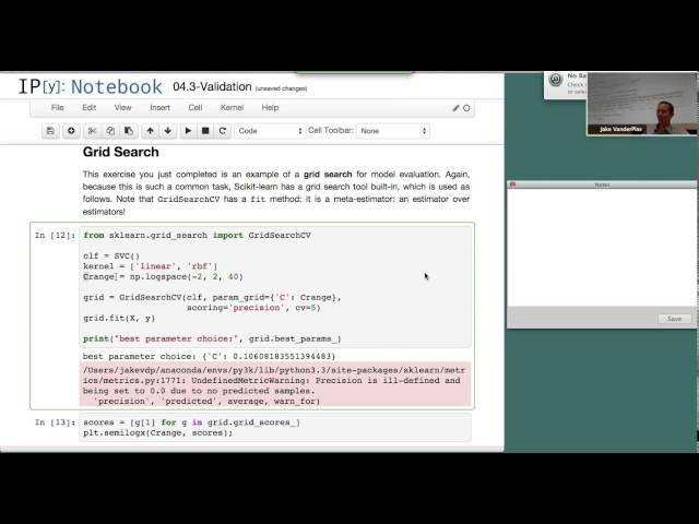 Jake VanderPlas: Bayesian model validation and cross validation in python