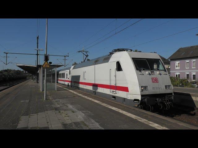 Ein- und Abfahrt des IC von Sylt nach Köln mit Br 218+101 in IC LACK (4k Video)