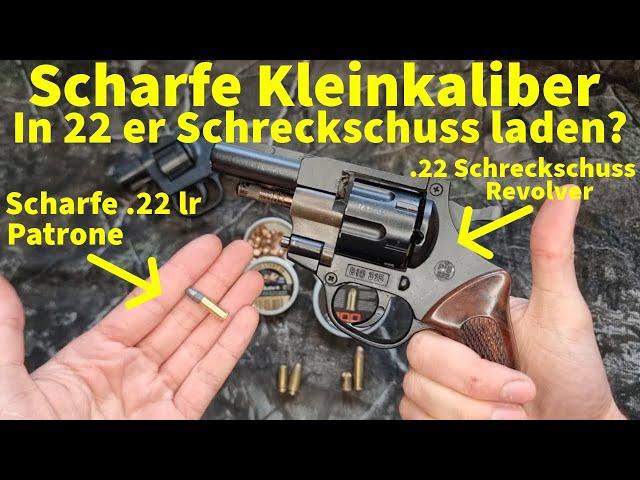 Scharfe .22lr Patrone in .22 Schreckschuss Revolver laden und schießen: ist das möglich?