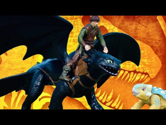 JURASSIC ADVENTURE WITH DRAGONS!! BUMPY FLIES WITH “TOOTHBUTTON”!! DINOSAURS VS. RED DRAGON!!