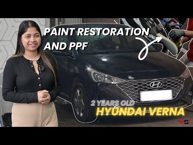 Black Hyundai Verna restored with Paint Job and PPF |@car_squad_india_csi| Car Detailing in Guwahati