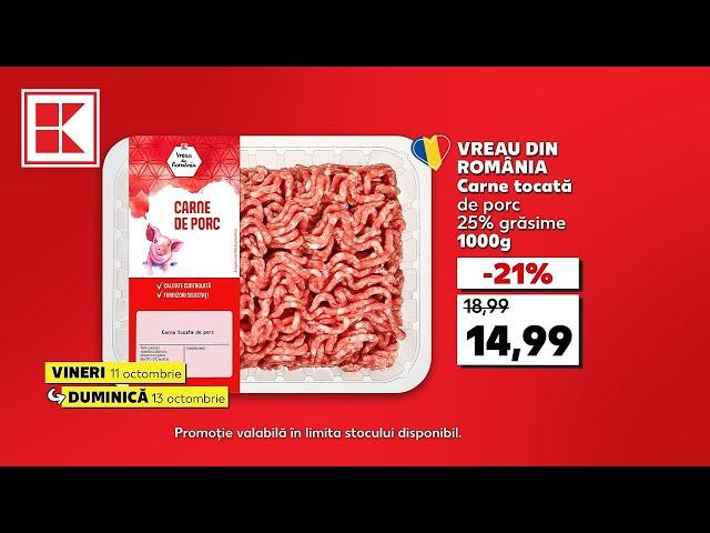 Oferta Kaufland din 11-13 octombrie: carne tocată, piept de pui, fasole albă și cașcaval