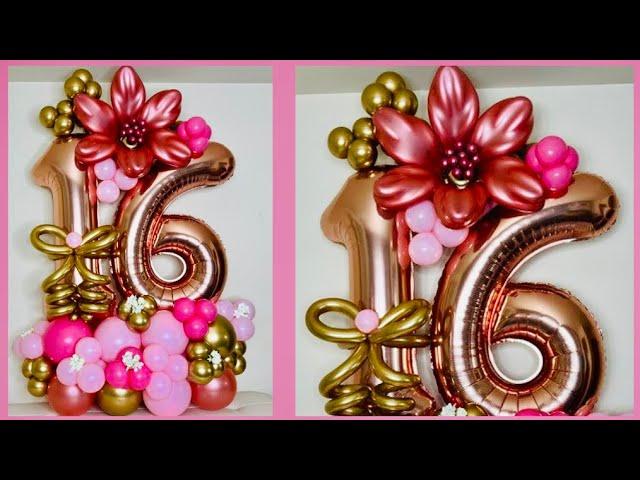 DIY 16th birthday balloon bouquet