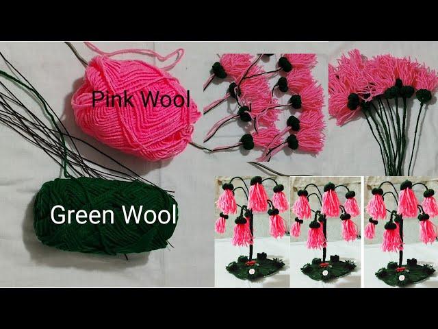 Diy Easy Woolen Flower Guldasta/Woolen Flower Vase Craft Idea/ Guldasta From Wire