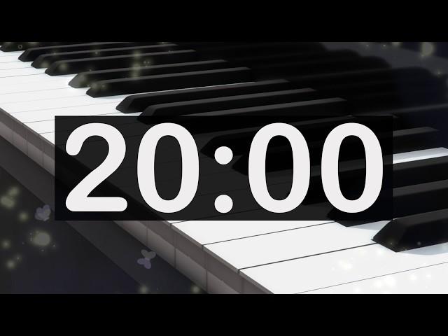 20 Minute Timer with Classical, Calming, Relaxing Music! Soft, Gentle, Piano, Countdown Music Timer!