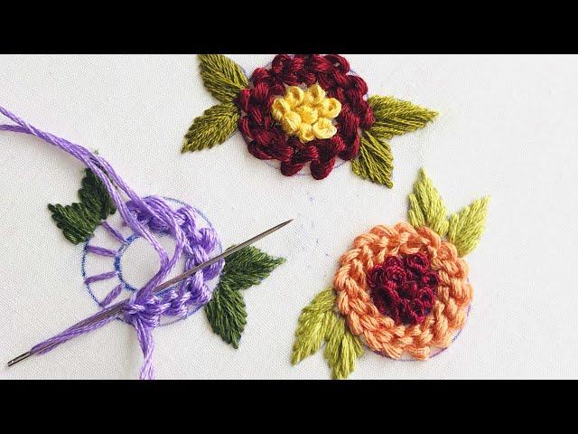 Very Unique Small Flower Hand Embroidery - Free Design And Multi Stitches Embroidery - Stitch Fun