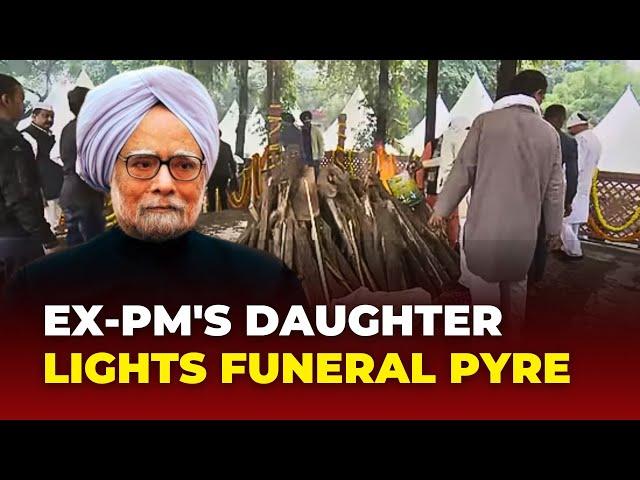 Manmohan Singh Last Rites: Ex PM's Daughter Lights Funeral Pyre, Cremated with Full State Honours