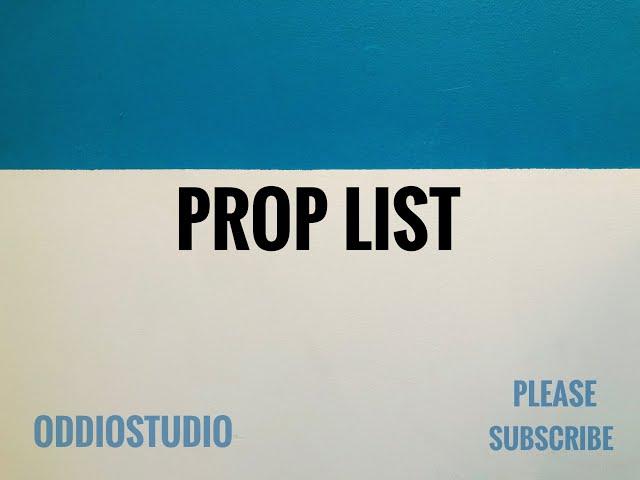 Foley artist/studio prop list!