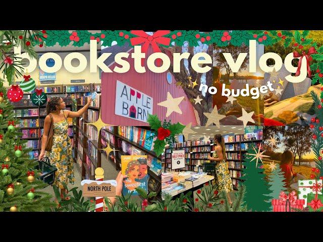 BOOKSTORE VLOG NO BUDGET (buying everything i want) book shopping + huge haul, christmas decor