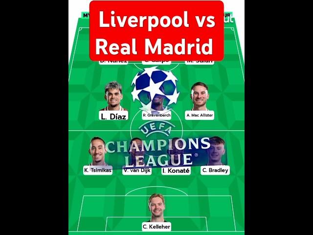 Liverpool vs Real Madrid starting lineup #realmadridfc #liverpoolfc #championsleague #lineups