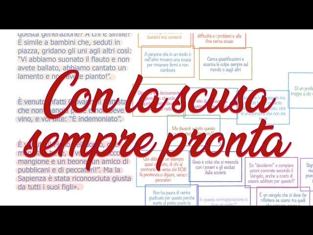 Con la scusa sempre pronta (Lc 7,31-35) MERCOLEDÌ 18 SETTEMBRE